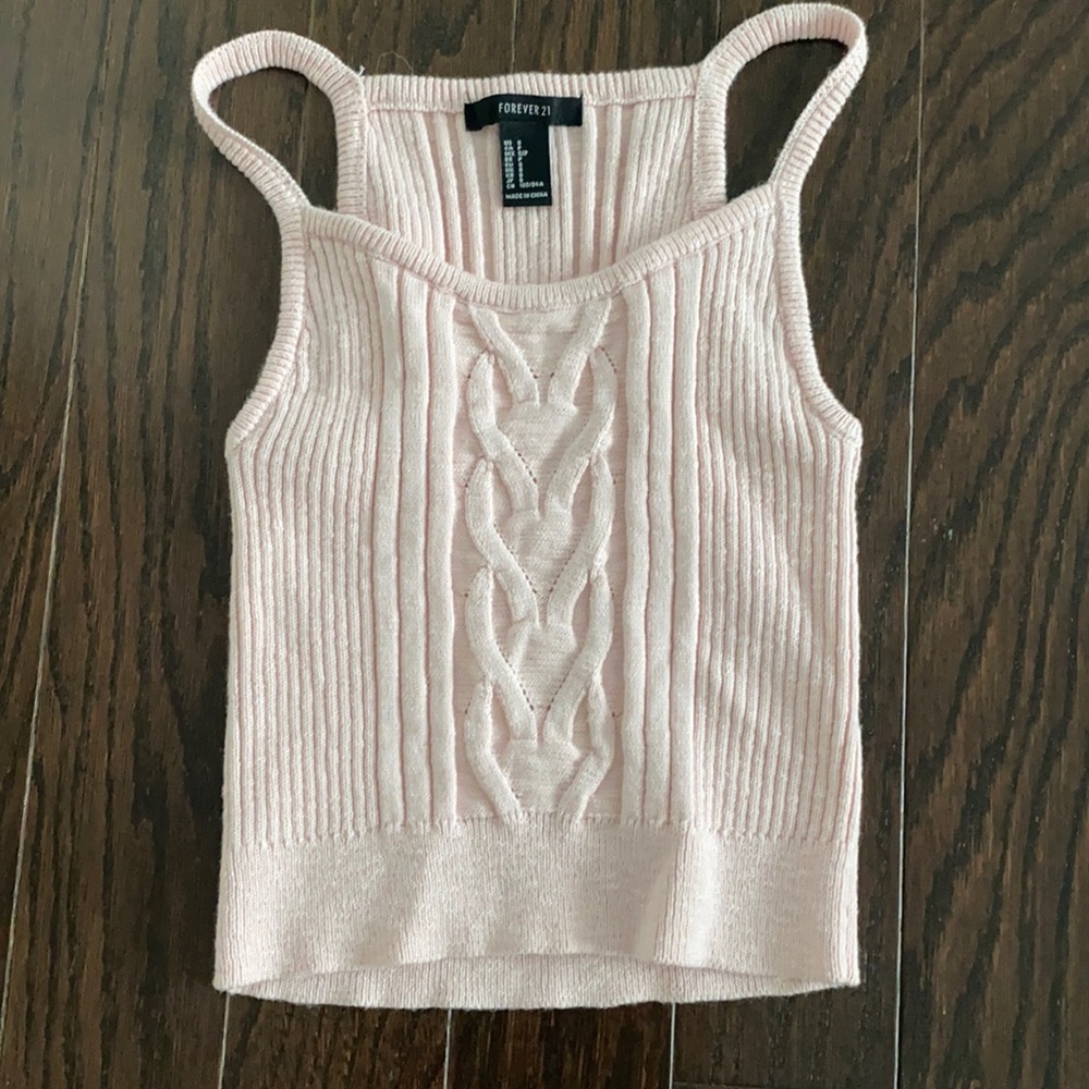 Forever 21 size S pink cable knit crop top